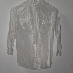 Croft & Barrow White Casual Button-Down Shirt
